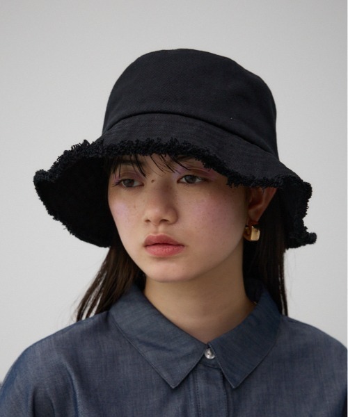 AZUL by moussy（アズールバイマウジー）の「サファリハット（ハット・レディース・オフホワイト/ブラック・FREE）」の2枚目の写真