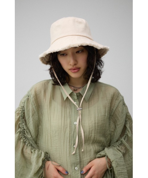 AZUL by moussy（アズールバイマウジー）の「サファリハット（ハット・レディース・オフホワイト/ブラック・FREE）」の4枚目の写真