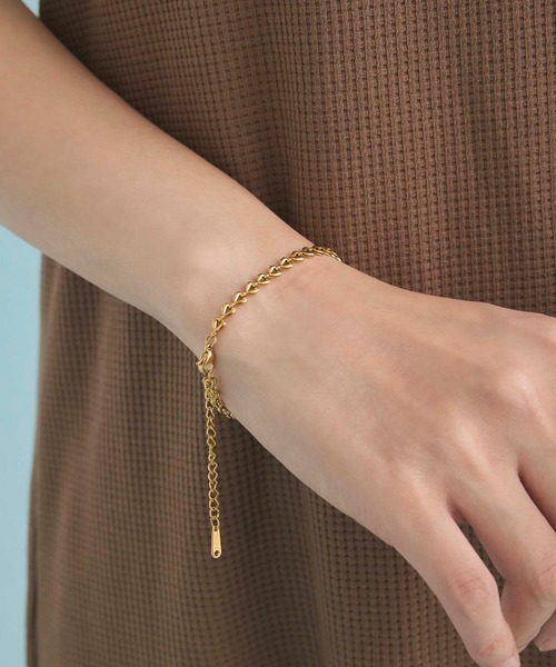 新品　ゴールド ツイストチェーン ブレスレット シルバー925 ツイストチェーン ブレスレット レディース ゴールド