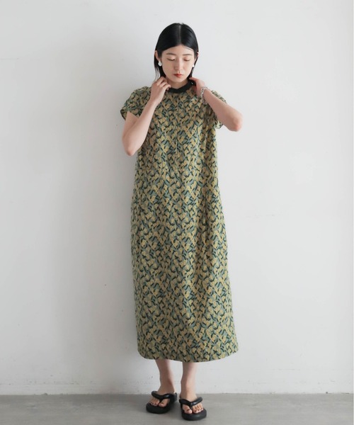 NOMBRE IMPAIR（ノンブルアンペール）の「リンドウPT　クレリックワンピース（ワンピース・レディース・チャコールグレー/カーキ・FREE）」の4枚目の写真