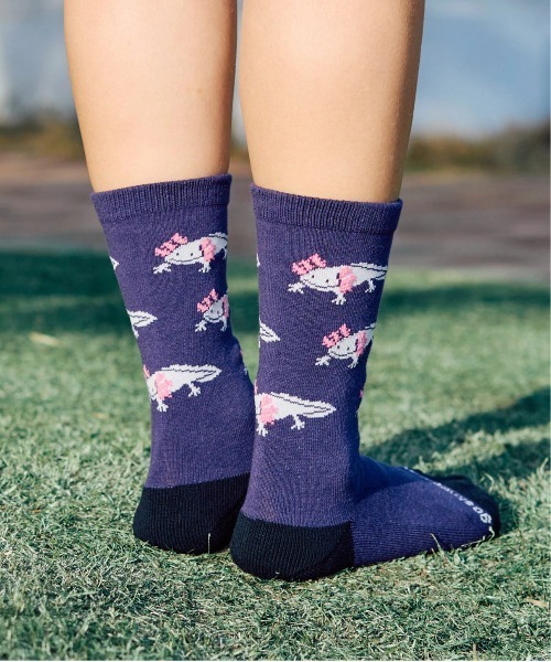 go slow caravan(ゴースローキャラバン)の「ジャガード クルーソックス(ソックス/靴下・メンズ・バイオレット/ブラック/ホワイト/ネイビー/オレンジ/ブルー系その他・LARGE/MEDIUM)」の5枚目の写真