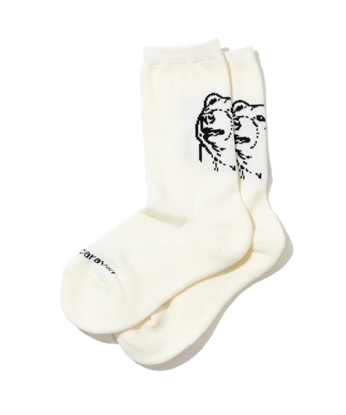 go slow caravan(ゴースローキャラバン)の「ジャガード クルーソックス(ソックス/靴下・メンズ・バイオレット/ブラック/ホワイト/ネイビー/オレンジ/ブルー系その他・LARGE/MEDIUM)」の7枚目の写真