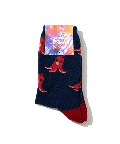 go slow caravan(ゴースローキャラバン)の「ジャガード クルーソックス(ソックス/靴下・メンズ・バイオレット/ブラック/ホワイト/ネイビー/オレンジ/ブルー系その他・LARGE/MEDIUM)」の12枚目の写真