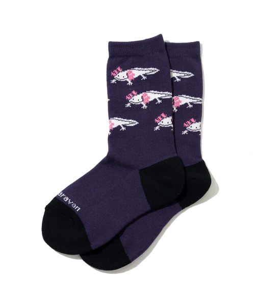 go slow caravan(ゴースローキャラバン)の「ジャガード クルーソックス(ソックス/靴下・メンズ・バイオレット/ブラック/ホワイト/ネイビー/オレンジ/ブルー系その他・LARGE/MEDIUM)」の15枚目の写真