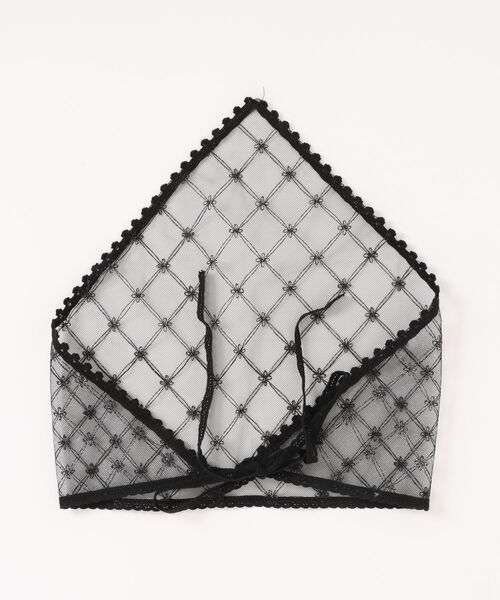 Monocoro toppi（モノコロトッピ）の「花柄 ラメレース バブーシュカ（その他ヘアアクセサリー・レディース・アイボリー/ブラック・フリー）」の16枚目の写真