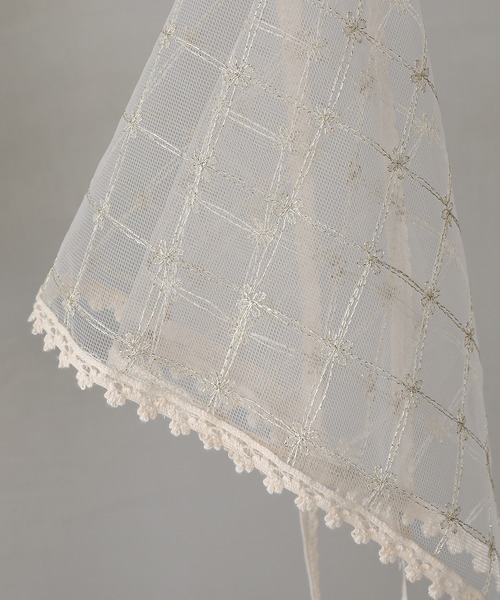 Monocoro toppi（モノコロトッピ）の「花柄 ラメレース バブーシュカ（その他ヘアアクセサリー・レディース・アイボリー/ブラック・フリー）」の9枚目の写真