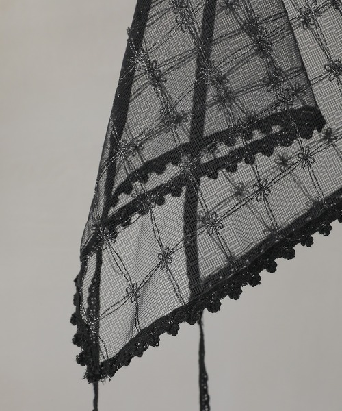 Monocoro toppi（モノコロトッピ）の「花柄 ラメレース バブーシュカ（その他ヘアアクセサリー・レディース・アイボリー/ブラック・フリー）」の12枚目の写真