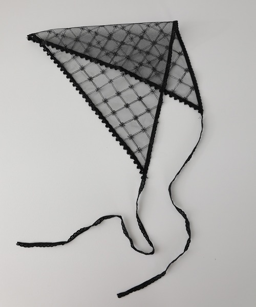 Monocoro toppi（モノコロトッピ）の「花柄 ラメレース バブーシュカ（その他ヘアアクセサリー・レディース・アイボリー/ブラック・フリー）」の8枚目の写真