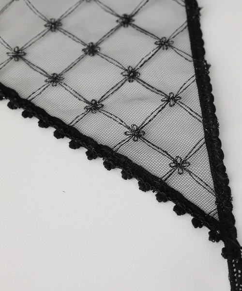 Monocoro toppi（モノコロトッピ）の「花柄 ラメレース バブーシュカ（その他ヘアアクセサリー・レディース・アイボリー/ブラック・フリー）」の13枚目の写真