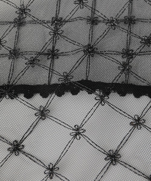 Monocoro toppi（モノコロトッピ）の「花柄 ラメレース バブーシュカ（その他ヘアアクセサリー・レディース・アイボリー/ブラック・フリー）」の14枚目の写真