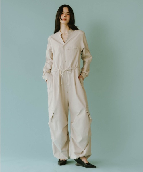 high-end- collarless jumpsuit（つなぎ/オールインワン）｜Knuth Marf
