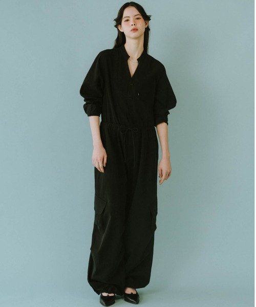 high-end- collarless jumpsuit（つなぎ/オールインワン）｜Knuth Marf