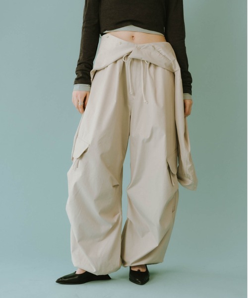 Knuth Marf（クヌースマーフ）の「-high-end- collarless jumpsuit（つなぎ/オールインワン・レディース・ブラック/ベージュ・FREE）」の10枚目の写真