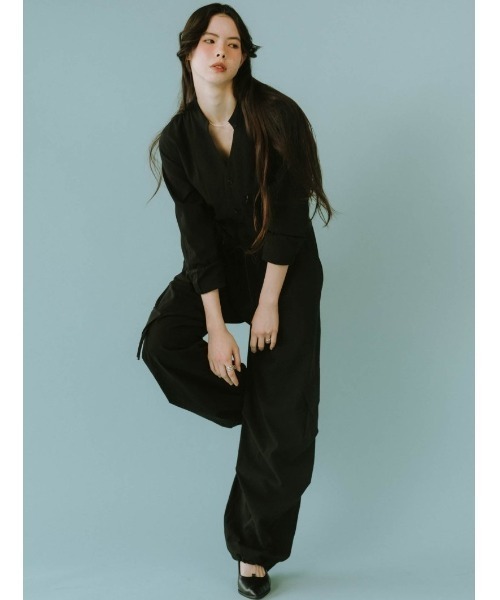 Knuth Marf（クヌースマーフ）の「-high-end- collarless jumpsuit（つなぎ/オールインワン・レディース・ブラック/ベージュ・FREE）」の21枚目の写真