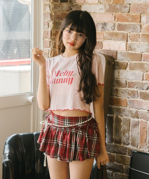 URBAN CHERRY（アーバンチェリー）の「【MELTY BUNNY/メルティバニー】配色メロウロゴプリントTシャツ（Tシャツ/カットソー・キッズ・ピンク/ブルー/ブラック・XS/S/M）」の21枚目の写真