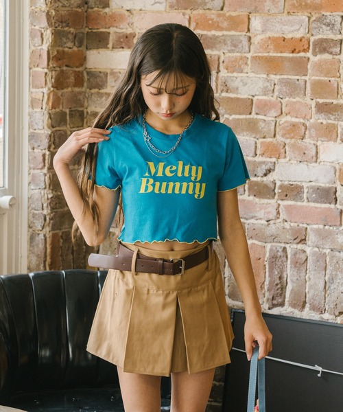 URBAN CHERRY（アーバンチェリー）の「【MELTY BUNNY/メルティバニー】配色メロウロゴプリントTシャツ（Tシャツ/カットソー・キッズ・ピンク/ブルー/ブラック・XS/S/M）」の15枚目の写真