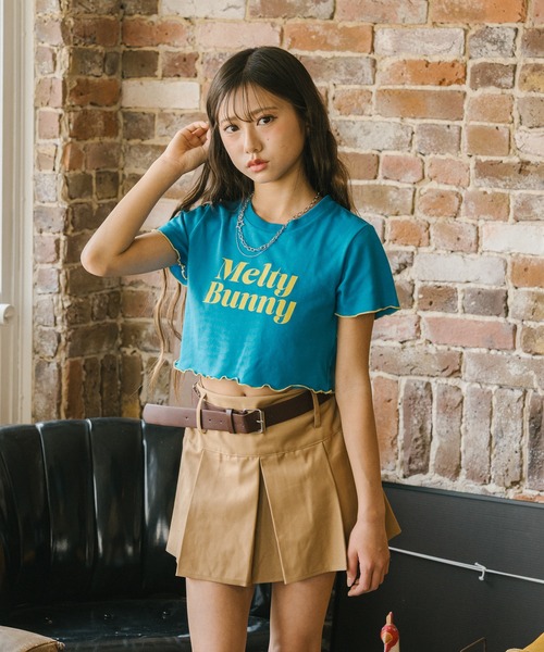 URBAN CHERRY（アーバンチェリー）の「【MELTY BUNNY/メルティバニー】配色メロウロゴプリントTシャツ（Tシャツ/カットソー・キッズ・ピンク/ブルー/ブラック・XS/S/M）」の16枚目の写真