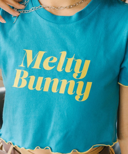 URBAN CHERRY（アーバンチェリー）の「【MELTY BUNNY/メルティバニー】配色メロウロゴプリントTシャツ（Tシャツ/カットソー・キッズ・ピンク/ブルー/ブラック・XS/S/M）」の17枚目の写真