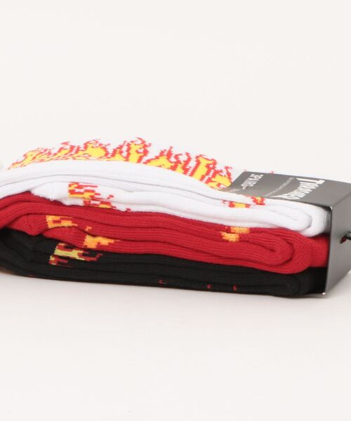【THRASHER】FLAME LOGO CREW SOCKS 3点セット 靴下 THRASHER スラッシャー ソックス FLAME LOGO SOCKS 靴下