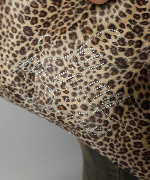 SPINNS（スピンズ）の「スエードトートバッグ/ラインストーンロゴ（トートバッグ・レディース・ブラック/アイボリー/レオパード・ONESIZE）」の6枚目の写真