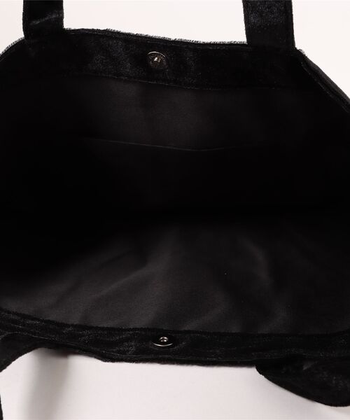 SPINNS（スピンズ）の「スエードトートバッグ/ラインストーンロゴ（トートバッグ・レディース・ブラック/アイボリー/レオパード・ONESIZE）」の11枚目の写真