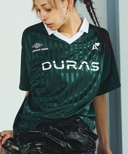 DURAS(デュラス)の「グロスストライプゲームシャツ(Tシャツ/カットソー・レディース・ブラック/ブルー/グリーン・SMALL/MEDIUM)」の3枚目の写真