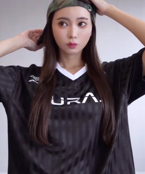 DURAS(デュラス)の「グロスストライプゲームシャツ(Tシャツ/カットソー・レディース・ブラック/ブルー/グリーン・SMALL/MEDIUM)」の2枚目の写真