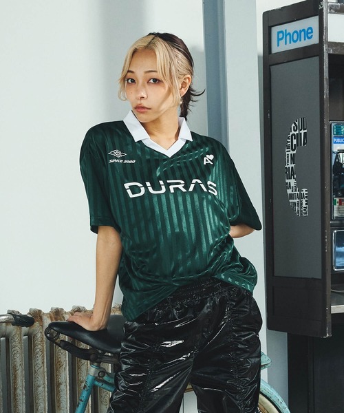 DURAS(デュラス)の「グロスストライプゲームシャツ(Tシャツ/カットソー・レディース・ブラック/ブルー/グリーン・SMALL/MEDIUM)」の11枚目の写真