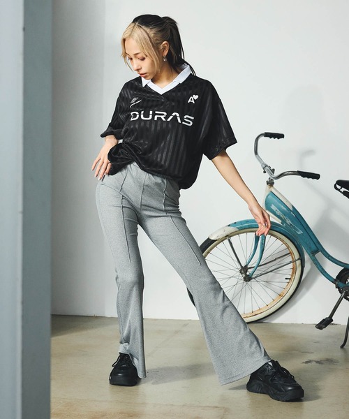 DURAS(デュラス)の「グロスストライプゲームシャツ(Tシャツ/カットソー・レディース・ブラック/ブルー/グリーン・SMALL/MEDIUM)」の7枚目の写真