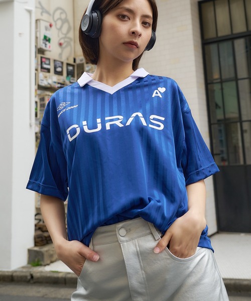 DURAS(デュラス)の「グロスストライプゲームシャツ(Tシャツ/カットソー・レディース・ブラック/ブルー/グリーン・SMALL/MEDIUM)」の17枚目の写真