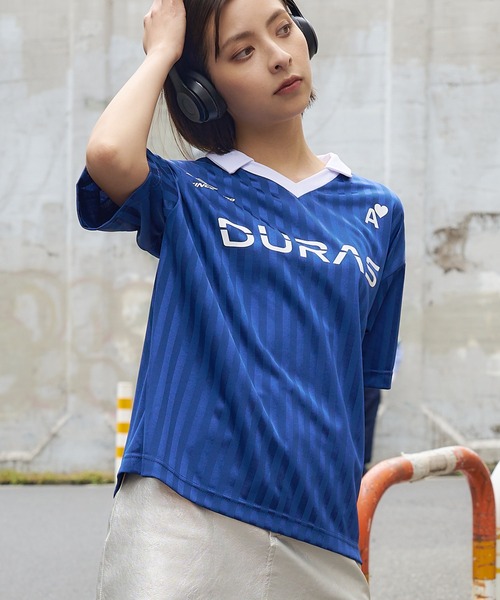 DURAS(デュラス)の「グロスストライプゲームシャツ(Tシャツ/カットソー・レディース・ブラック/ブルー/グリーン・SMALL/MEDIUM)」の18枚目の写真