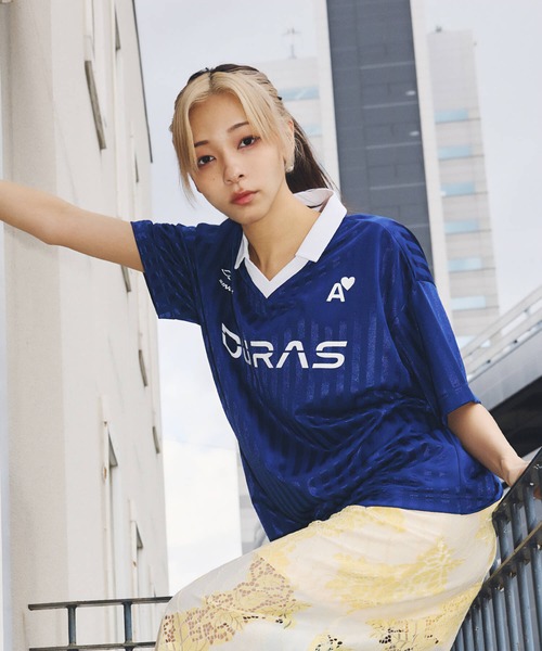 DURAS(デュラス)の「グロスストライプゲームシャツ(Tシャツ/カットソー・レディース・ブラック/ブルー/グリーン・SMALL/MEDIUM)」の20枚目の写真