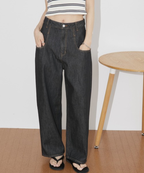 Auntie Rosa Holiday(アンティローザホリデー)の「ビックポケットデザインデニム(デニムパンツ・レディース・ブラック/インディゴブルー・マルチサイズ)」の17枚目の写真