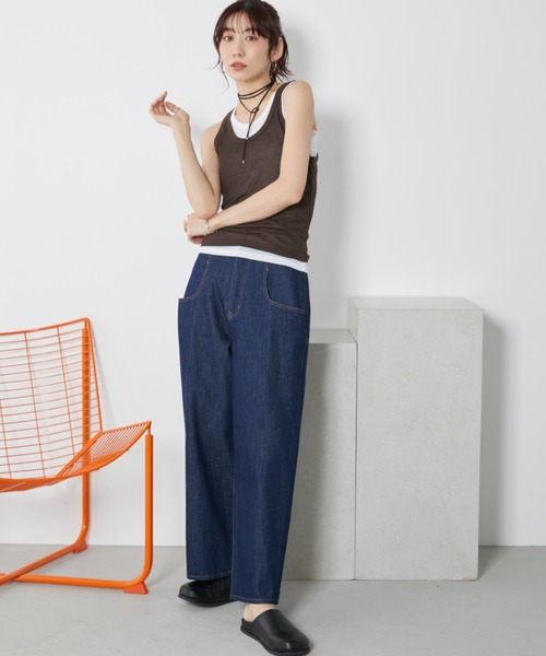 Auntie Rosa Holiday(アンティローザホリデー)の「ビックポケットデザインデニム(デニムパンツ・レディース・ブラック/インディゴブルー・マルチサイズ)」の14枚目の写真