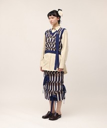 【leinwande】Braids Stripe Knitted Skirt