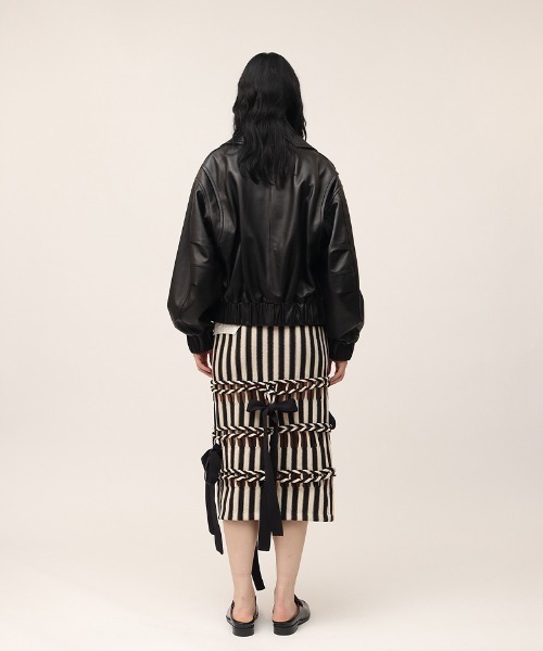 leinwande(ラインヴァンド)の「【leinwande】Braids Stripe Knitted Skirt(ニット/セーター・レディース・ブラック/ネイビー・ONE SIZE)」の18枚目の写真