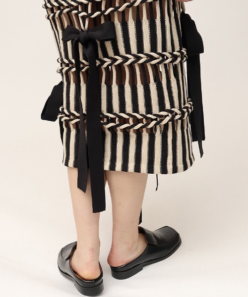 leinwande(ラインヴァンド)の「【leinwande】Braids Stripe Knitted Skirt(ニット/セーター・レディース・ブラック/ネイビー・ONE SIZE)」の17枚目の写真