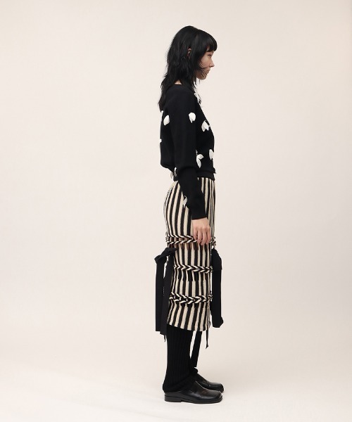 leinwande(ラインヴァンド)の「【leinwande】Braids Stripe Knitted Skirt(ニット/セーター・レディース・ブラック/ネイビー・ONE SIZE)」の15枚目の写真