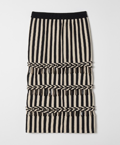 leinwande(ラインヴァンド)の「【leinwande】Braids Stripe Knitted Skirt(ニット/セーター・レディース・ブラック/ネイビー・ONE SIZE)」の10枚目の写真