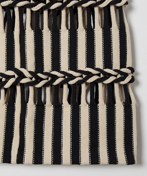 leinwande(ラインヴァンド)の「【leinwande】Braids Stripe Knitted Skirt(ニット/セーター・レディース・ブラック/ネイビー・ONE SIZE)」の8枚目の写真