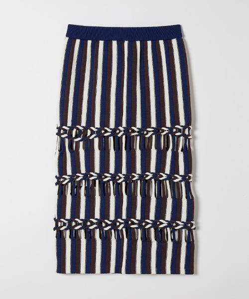 leinwande(ラインヴァンド)の「【leinwande】Braids Stripe Knitted Skirt(ニット/セーター・レディース・ブラック/ネイビー・ONE SIZE)」の5枚目の写真