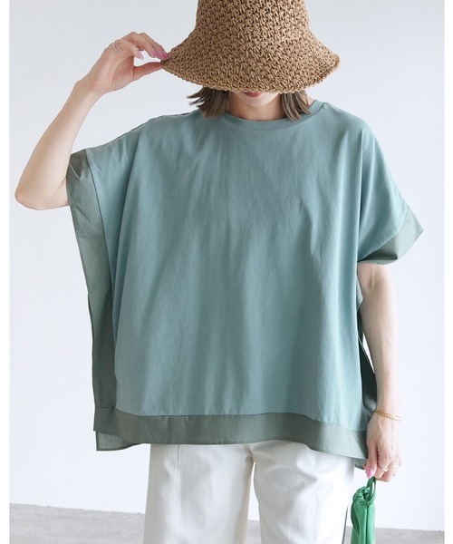 reca(レカ)の「ドライタッチポンチョプルオーバー(Tシャツ/カットソー・レディース・ブルー/ブラック/オフホワイト・FREE)」の2枚目の写真