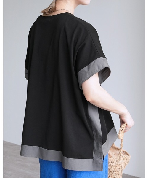 reca(レカ)の「ドライタッチポンチョプルオーバー(Tシャツ/カットソー・レディース・ブルー/ブラック/オフホワイト・FREE)」の3枚目の写真