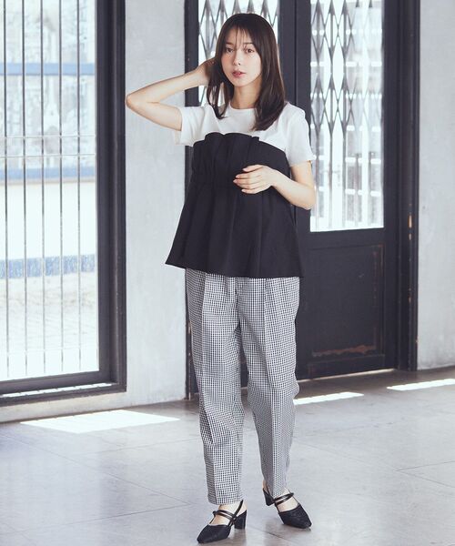 earth music&ecology（アースミュージックアンドエコロジー）の「ビスチェドッキングプルオーバー（Tシャツ/カットソー・レディース・グレー/ブラック/モカ・FREE）」の5枚目の写真