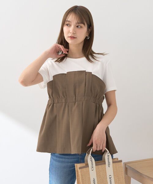 earth music&ecology（アースミュージックアンドエコロジー）の「ビスチェドッキングプルオーバー（Tシャツ/カットソー・レディース・グレー/ブラック/モカ・FREE）」の6枚目の写真