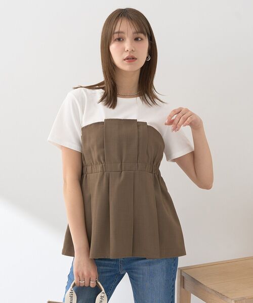 earth music&ecology（アースミュージックアンドエコロジー）の「ビスチェドッキングプルオーバー（Tシャツ/カットソー・レディース・グレー/ブラック/モカ・FREE）」の7枚目の写真