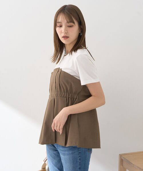 earth music&ecology（アースミュージックアンドエコロジー）の「ビスチェドッキングプルオーバー（Tシャツ/カットソー・レディース・グレー/ブラック/モカ・FREE）」の8枚目の写真