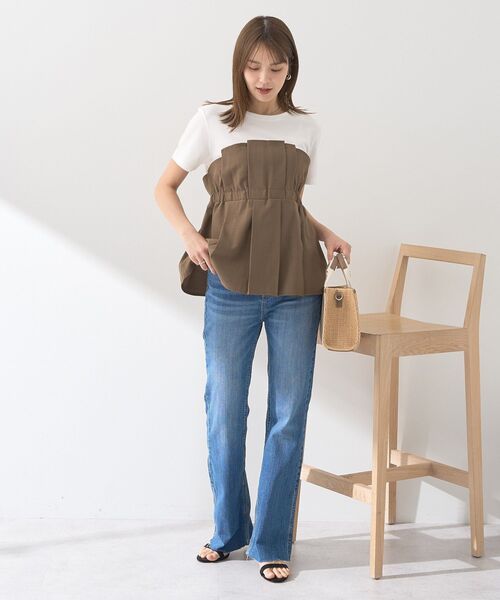 earth music&ecology（アースミュージックアンドエコロジー）の「ビスチェドッキングプルオーバー（Tシャツ/カットソー・レディース・グレー/ブラック/モカ・FREE）」の10枚目の写真