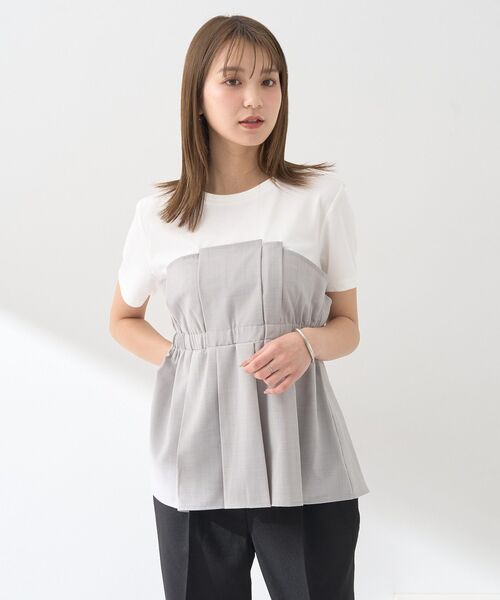 earth music&ecology（アースミュージックアンドエコロジー）の「ビスチェドッキングプルオーバー（Tシャツ/カットソー・レディース・グレー/ブラック/モカ・FREE）」の13枚目の写真