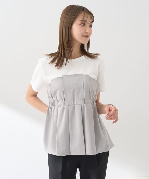 earth music&ecology（アースミュージックアンドエコロジー）の「ビスチェドッキングプルオーバー（Tシャツ/カットソー・レディース・グレー/ブラック/モカ・FREE）」の14枚目の写真